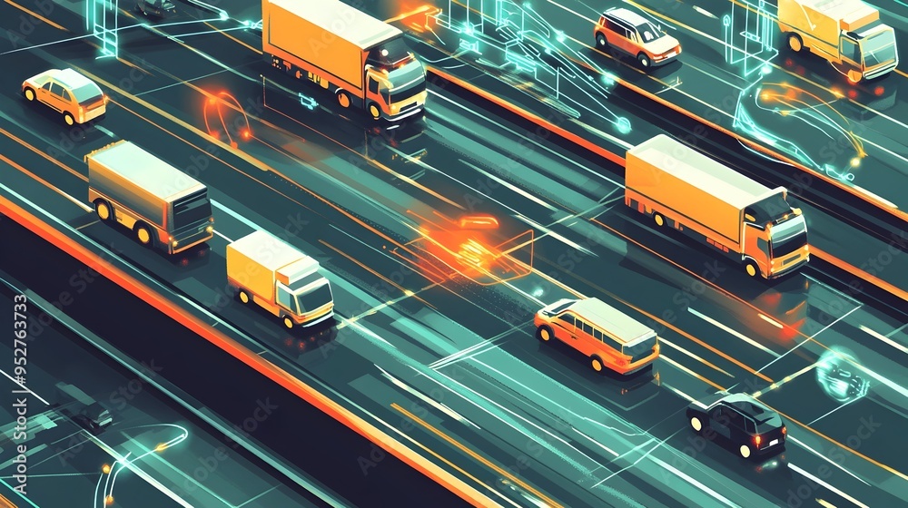 Poster cutting edge iot enabled traffic management system monitoring and optimizing road conditions for eff