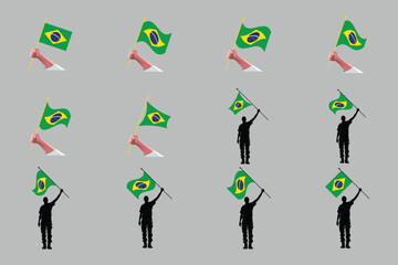Flag of Brazil Set, original and simple Brazil flag Bundle, vector illustration of Brazil flag Collection
