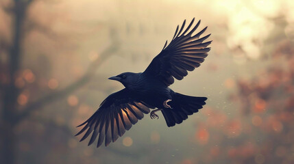 Fototapeta premium Rosy Starling in Flight, Wings Outstretched High-Quality Bird Image