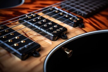 Fototapeta premium Close-up of a Guitar's Bridge and Strings