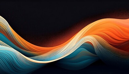 Vibrant Orange, Teal, and White Psychedelic Grainy Gradient with Color Flow Wave 