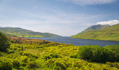 Panoramic views in Connemara National Park. County Galway, Ireland.