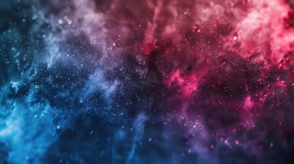 Fototapeta premium Vibrant abstract space background featuring a colorful nebula with glowing stars and cosmic clouds in shades of blue and pink.
