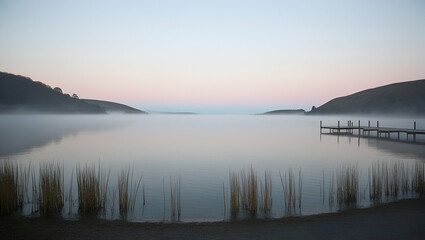 Fototapeta premium sunrise over the lake