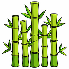 Fototapeta premium Bamboo Vector Art on White Background