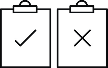 Clipboard with Checkmark. Editable Stroke. Stock Vector. 