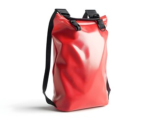 Closeup Photography of a Vibrant Waterproof Dry Bag with Minimal Design on White Background