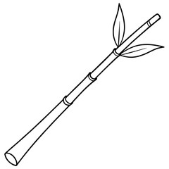 Bamboo Vector line Art on White Background