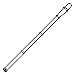 Bamboo Vector line Art on White Background