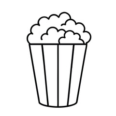 Popcorn in a cup vector silhouette, isolated white background 