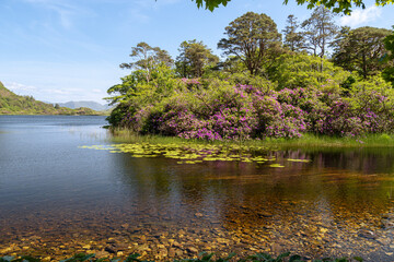 Exterior of Kylemore Abbey, in Connemara, County Galway, Ireland.