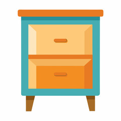 Bed Table Isolated on White Background – Vector Art