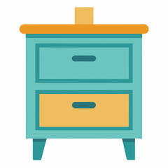 Bed Table Isolated on White Background – Vector Art