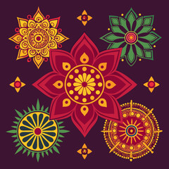 mandala Traditional and Cultural Kolam mandala vector