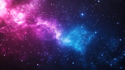 Naklejka premium A vibrant cosmic scene showcasing colorful nebulae and countless stars in deep space, captivating the beauty of the universe.