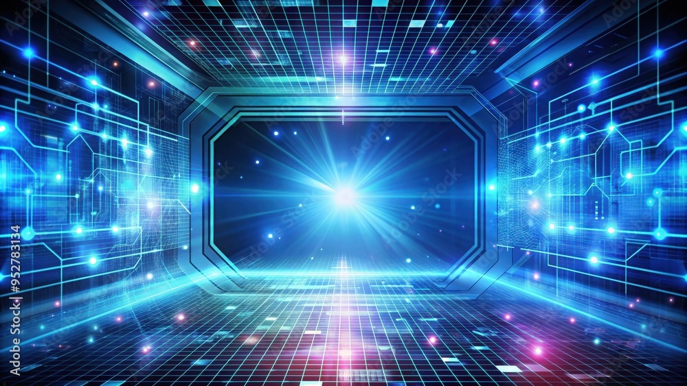 Fototapete Digital technology concept with abstract background design, technology, innovation, network, coding, data