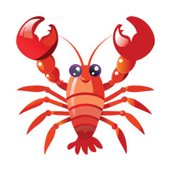 Hand drawn crawfish vector illustration white background