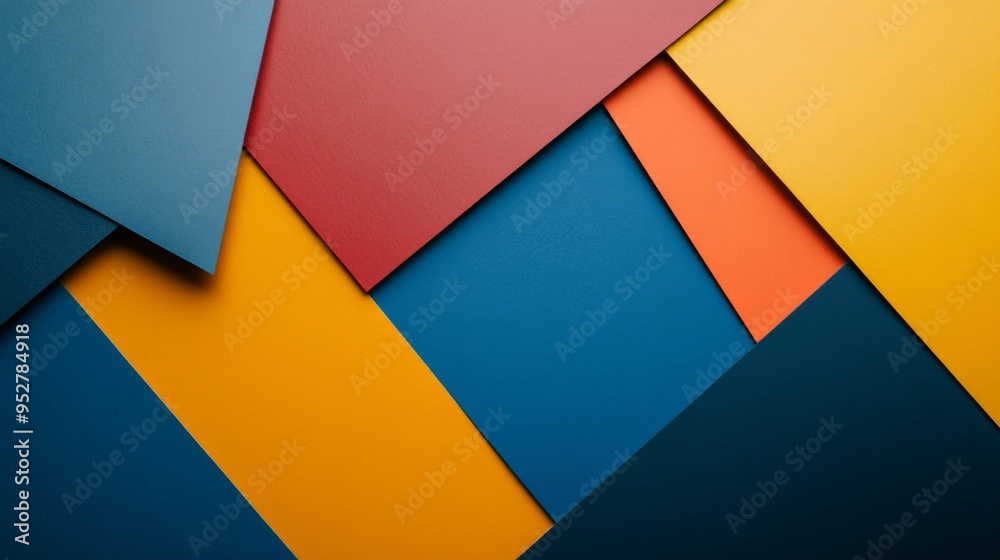 Aufkleber Close-up of an abstract background with geometric shapes and bold colors, creating a visually striking and modern design with clean lines and angles.