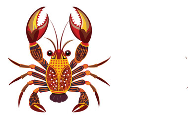 Hand drawn crawfish vector illustration white background