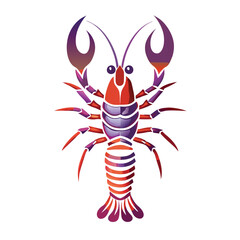Hand drawn crawfish vector illustration white background