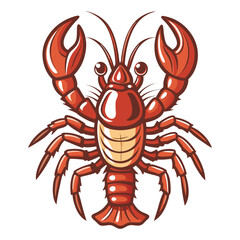 Hand drawn crawfish vector illustration white background
