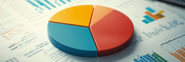 A vibrant pie chart focuses attention on financial data while other graphs provide additional context, illustrating key performance indicators and analysis for business insights