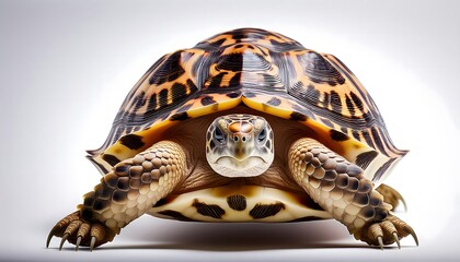 Obraz premium A Leopard Tortoise on white background