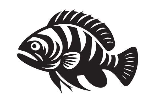 recommend clip art: Goliath Tigerfish Silhouette Vector Illustrations - High-Quality Graphic Design