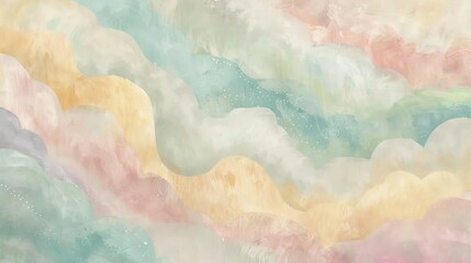 Obraz premium A soft, dreamy abstract background with pastel clouds in soothing colors, perfect for creative projects and serene designs.