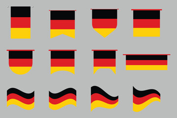 Flag of Germany Set, original and simple Germany flag Bundle, vector illustration of Germany flag Collection

