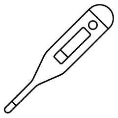 Electronic Thermometer - Isolated line art Vector Illustration