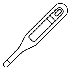 Electronic Thermometer - Isolated line art Vector Illustration