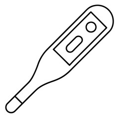 Electronic Thermometer - Isolated line art Vector Illustration