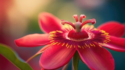 Perfumed passion flower closeup. Generative AI