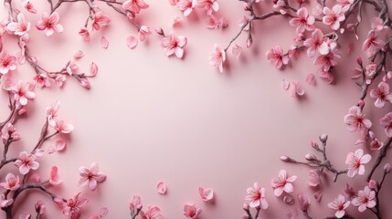 chic floral frame with delicate petals and vines, for a beautiful postcard mockup concept banner