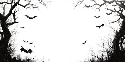 blank poster template with Halloween border