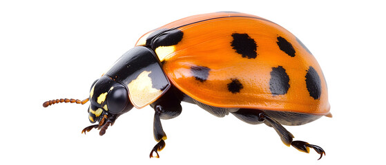 Fototapeta premium close-up of a ladybug isolated png transparent background