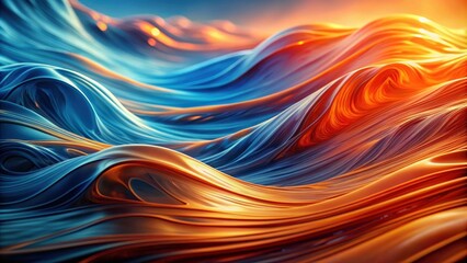Orange and blue swirling water waves abstract background, water waves, abstract, background, orange, blue, harmonic
