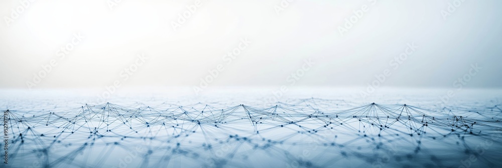 Poster a wide-angle minimalist abstract background features intricate lines and dots that represent data co