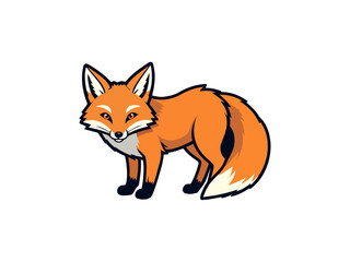 Obraz premium Cartoon style full-body fox standing