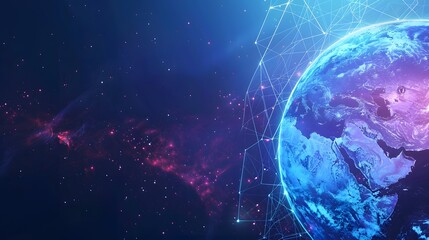 Digital earth globe western hemisphere futuristic blue wireframe