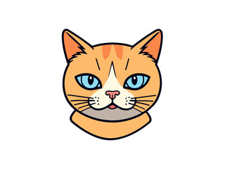 Orange cat cartoon with blue eyes