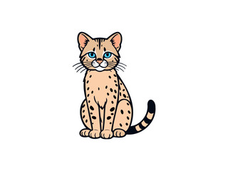 Cartoon depiction of a spotted cat sitting
