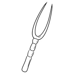 cake fork illustration hand drawn outline vector