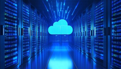 Seamless Data Migration to the Cloud, data being transferred from on-premises servers to cloud storage, Cloud Migration, Cloud Transition, Cloud Management, Automated cloud migration tools