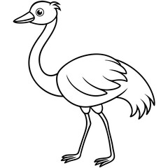 Happy Crane Full-Body Vector Illustration on White Background