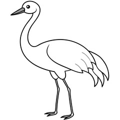 Obraz premium Happy Crane Full-Body Vector Illustration on White Background