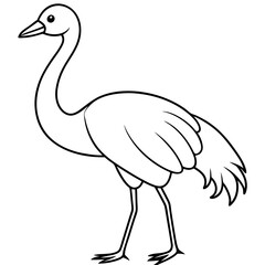 Obraz premium Happy Crane Full-Body Vector Illustration on White Background