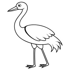 Obraz premium Happy Crane Full-Body Vector Illustration on White Background