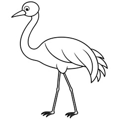 Obraz premium Happy Crane Full-Body Vector Illustration on White Background